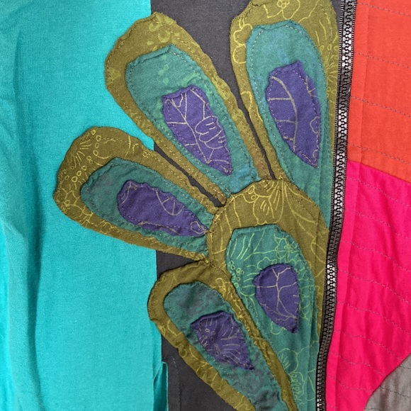 Leopards and Roses Funky Hippy/Boho Zippered Tunic/Hoodie - Size Large - Picture 3 of 13